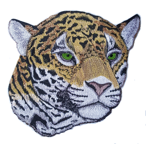 Jaguar, Exotic Cat, Wild Cat Embroidered Large Patch 7.9" x 7.7