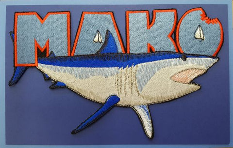 Mako Shark Embroidered Patch 6.9" x 4.8"