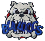 Bulldogs Embroidered Patch 6" x 5.5" all colors Free USA Shipping