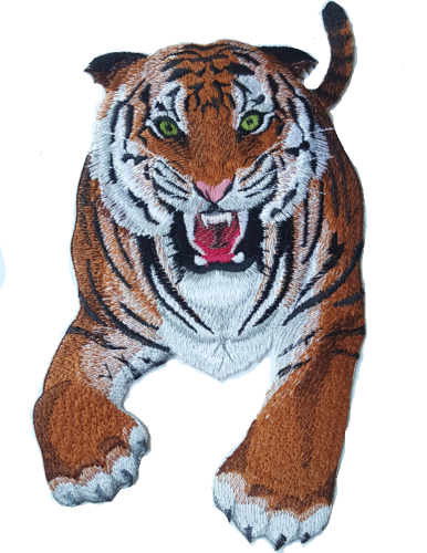 Tiger Wild Animal, Exotic Cat Embroidered Patch Free USA Shipping