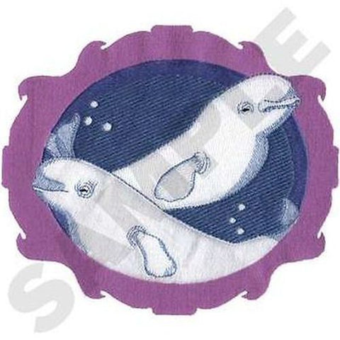 Whales Beluga Whale Marine Nautical Embroidered Patch 8.6 x 7.4