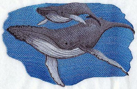 Whale Humpback Embroidered Patch 9.3"x 5.9"