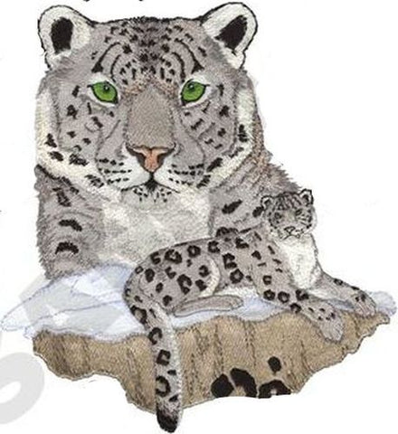 Snow Leopard Embroidered Patch 8"x 8.7"