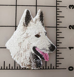 White Swiss Shepherd Dog, Embroidered, Patch 2.9" x 2.5"