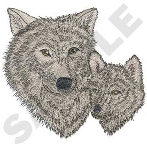Wolf & Cub, Embroidered Patch 5.6"x 5.2"
