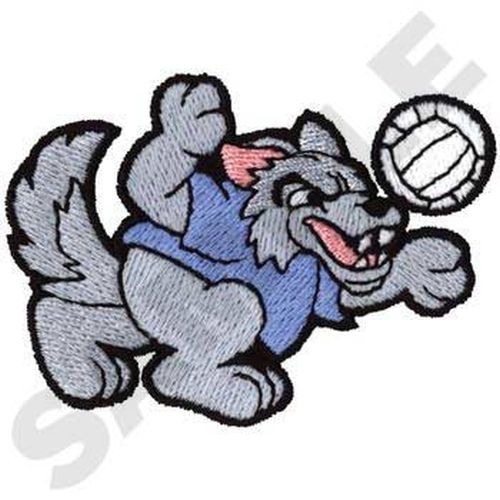 Wolf Volleyball Embroidered Patch 3" x 2.2"
